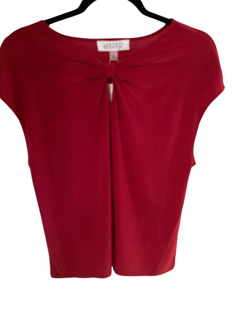 Kasper Women's Fire Red Bow Tie Front  Sleeveless Top Blouse Size Medium NWT